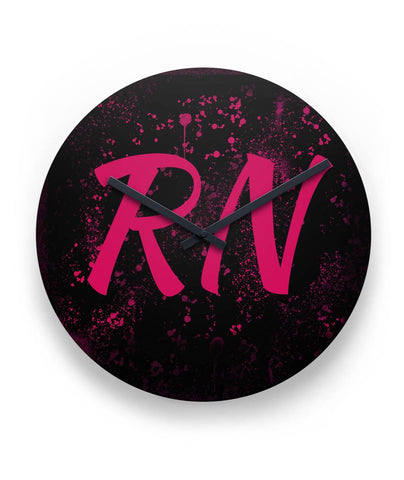 hot pink rn clcok 11" Round Wall Clock