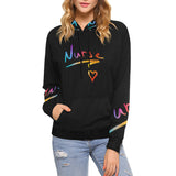 Colorful Nurse Text on Black Hoodie